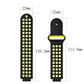 Silicone sport watch band size diagram, 22mm width with numbered length indicators