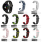 Silicone sport watch band with perforated texture and included pins, multicolor set shown