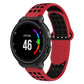 Silicone sport watch band in red with perforated top strap and red silicone underside