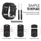 Black silicone sport watch band with spring-bar removal tool and quick-swap clips