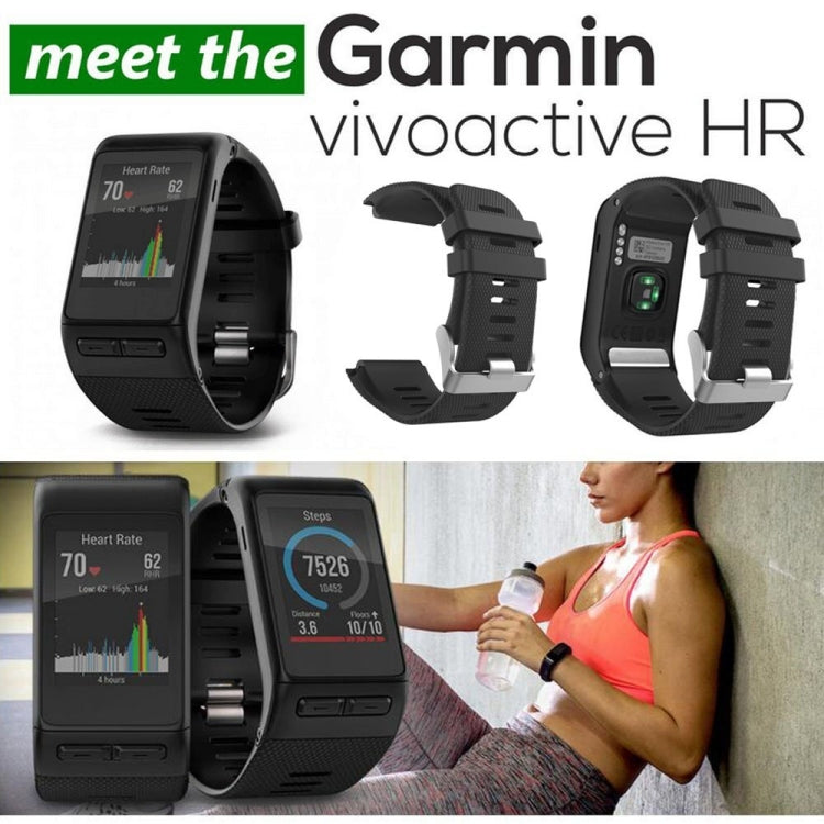 Sport watch band set with black silicone straps and metal buckle clips