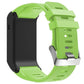 Green silicone sport watch band with textured pattern and metal buckle clasp