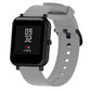 20mm glossy silicone sport watch band, light gray perforated strap with clasp