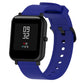 20mm glossy silicone sport watch band, navy blue perforated strap with clasp