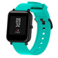 20mm glossy silicone sport watch band, mint green perforated strap with clasp