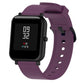 20mm glossy silicone sport watch band, purple perforated strap with clasp