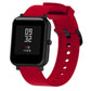 20mm glossy silicone sport watch band, red perforated strap with clasp