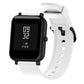 20mm glossy silicone sport watch band, white perforated strap with clasp