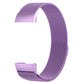 Light purple metal mesh watch band with magnetic clasp, shown from side angle