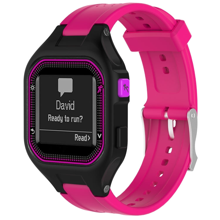 Adjustable watch band in hot pink with black smartwatch and magenta accent lights