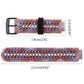Silicone sport watch band with colorful wavy lines pattern and black connector