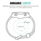 Wrist size diagram for adjustable silicone sport watch band with multistage holes