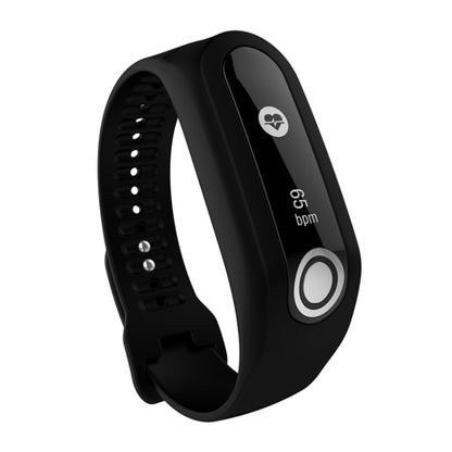 Silicone sport watch band, black with perforated strap and side module face