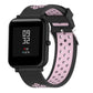 Silicone sport watch band with black and light purple perforated strap for 20mm watches