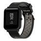 Silicone sport watch band with black and dark gray perforated strap for 20mm watches