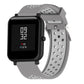 Silicone sport watch band with gray and silver perforated strap for 20mm watches