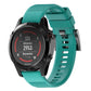 Teal 22mm silicone watch band with perforated texture and buckle
