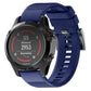 Navy blue 22mm silicone watch band with perforated texture and buckle