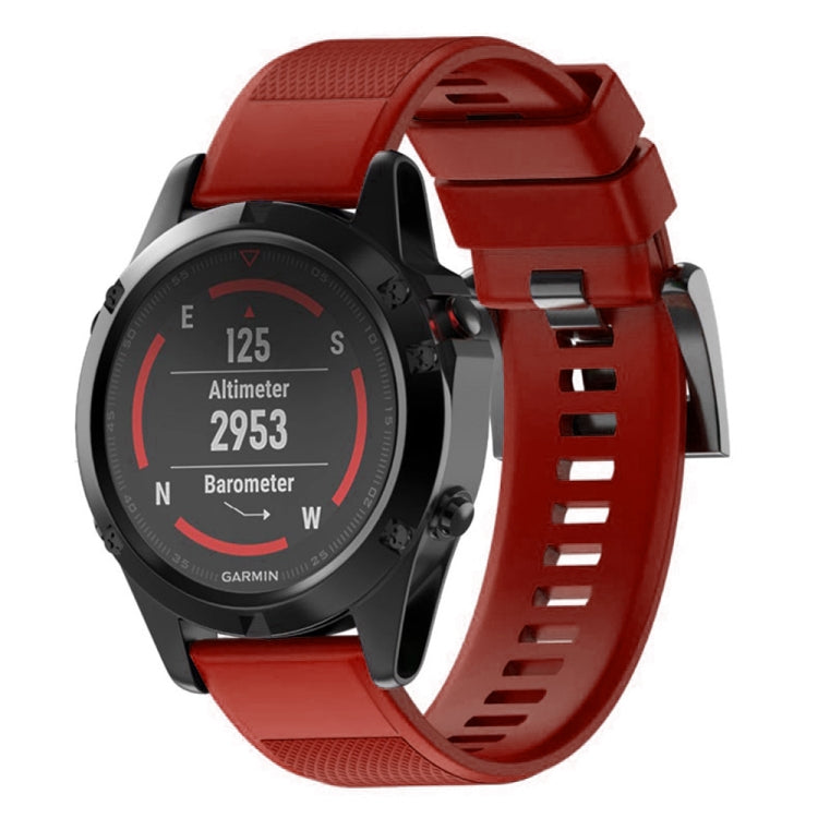 Red silicone watch band with textured strap and snap clasp for 22mm watches