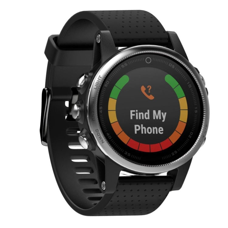 Fenix 5S 20mm quick-remove silicone watch band, black with perforations