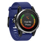 Fenix 5S 20mm quick-remove silicone watch band, navy blue with perforations
