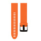20mm orange silicone watch band with perforated strap and black buckle