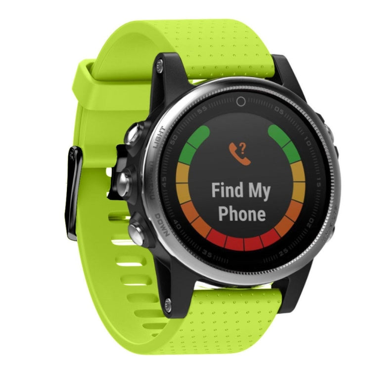 20mm silicone watch band in lime green, perforated strap with quick-release pins