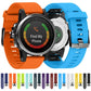 Fenix 5S 20mm quick-remove silicone watch bands, orange and blue, perforated