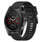 Black silicone watch band with textured strap and quick-release clasp