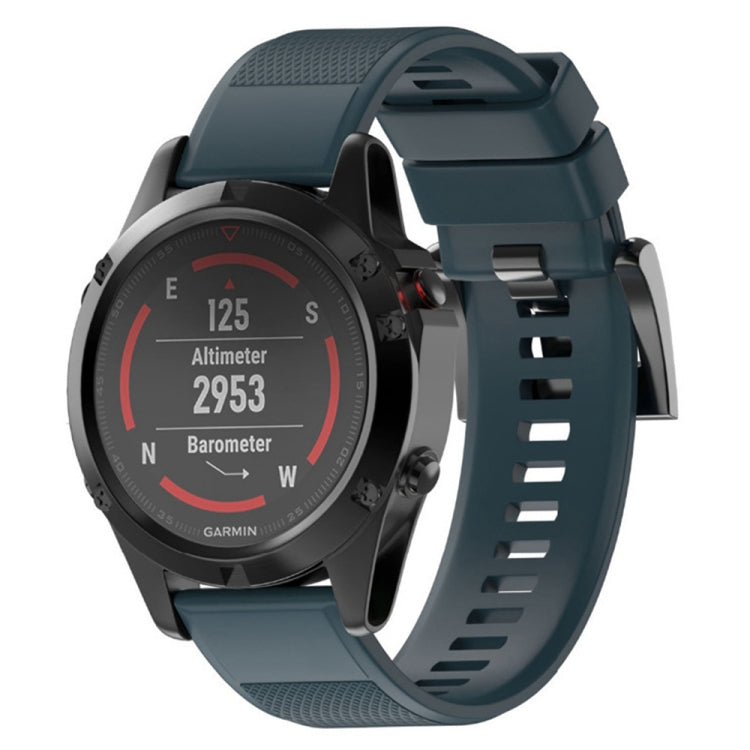 Dark teal silicone watch band with textured strap and quick-release clasp
