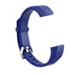 Children silicone twilled watch band for Fitbit Ace, dark blue with metal clasp