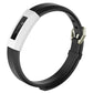 White silicone watch protective case band with black outer ring and metal clasp.