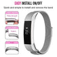 Silver stainless steel mesh magnet watch band with black screen-facing connector