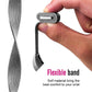 Black magnetic clasp end on silver stainless steel mesh magnet watch band