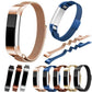 Assorted stainless steel mesh magnet watch bands in multiple colors with connectors