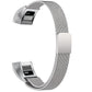 Silver stainless steel magnet watch band with mesh strap and rectangular clasp