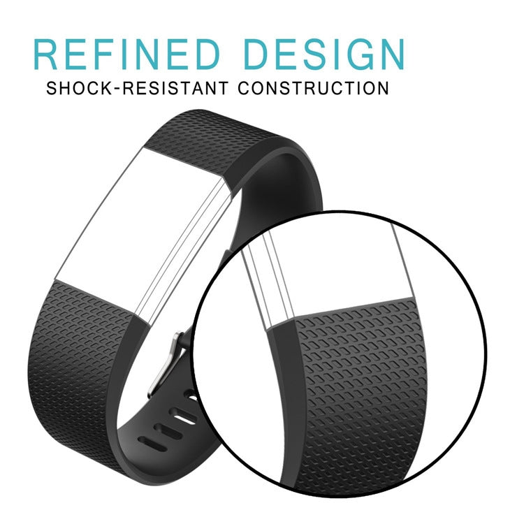 Black sport watch band with square-pattern texture and adjustable holes, metal clasp