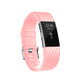 Rose pink diamond-pattern sport watch band with adjustable clasp and holes