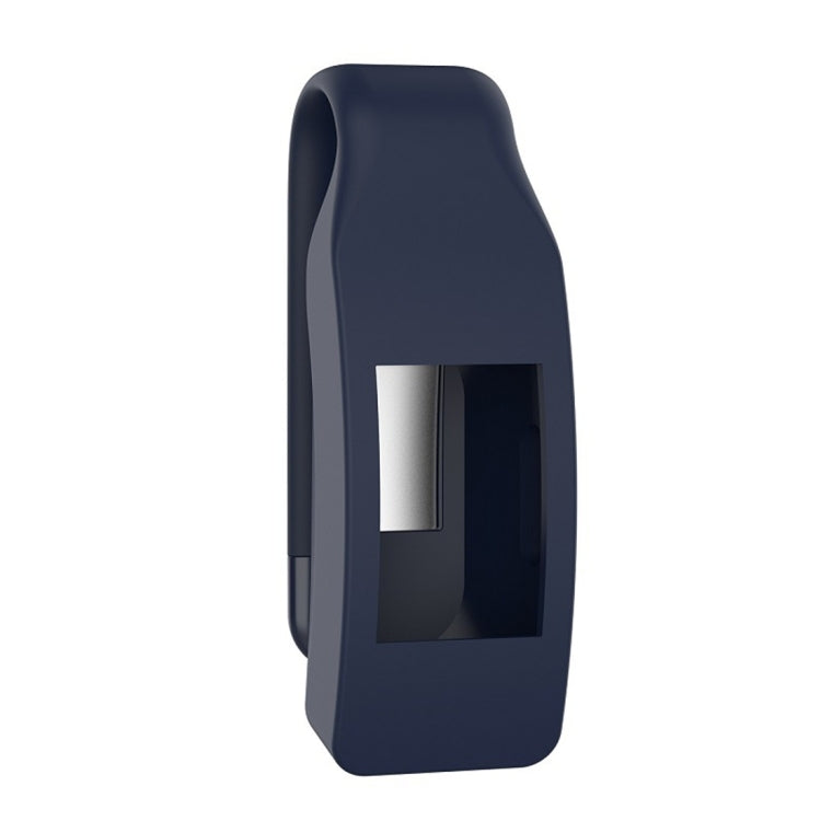 Navy blue silicone watch case with screen window and protective clip loop