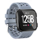 Baby blue vented watch band for Fitbit Versa with perforated holes and clasp