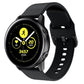 Smart watch band: black silicone strap with electroplated buckle and multiple holes
