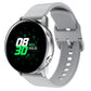 Light gray silicone watch band with metal buckle and perforated strap holes