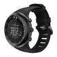 Silicone watch band with metal buckle, black, for Suunto Core