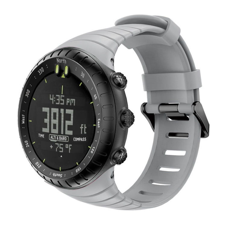Silicone watch band for Suunto Core in grey with metal clasp and buckle