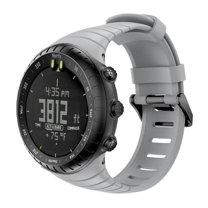 Silicone watch band for Suunto Core in grey with metal clasp and buckle