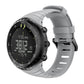Silicone watch band for Suunto Core in grey, secure clasp and vented strap