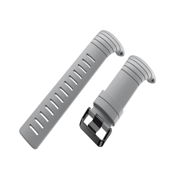 Grey silicone watch band for Suunto Core with pin buckle and strap holes