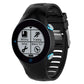 Silicone watch band in black with smartwatch face and circular activity icons