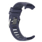 Dark blue silicone watch band with adjustable buckle clasp and vented strap