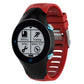 Silicone watch band in red with smartwatch face showing history and training